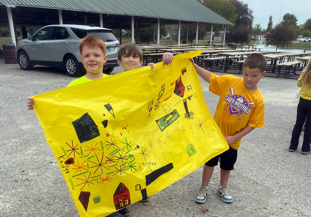 Kady Towles received a brand new golf cart.1